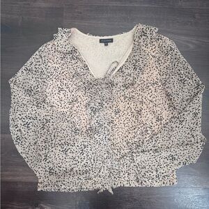 Pleione Cream and Black Speckled Blouse